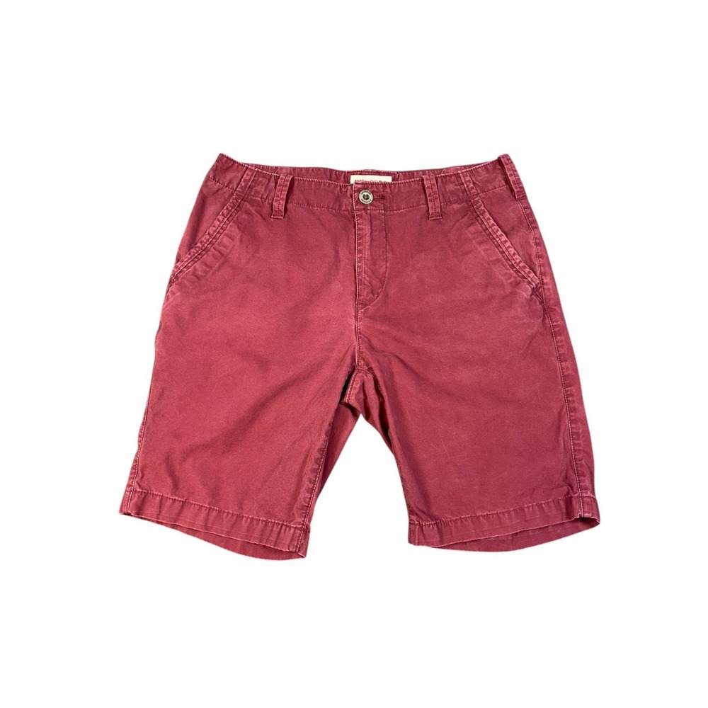 Express Chino Shorts Mens Red Regular Fit Mid-Rise Bermuda Preppy Shorts Size 30